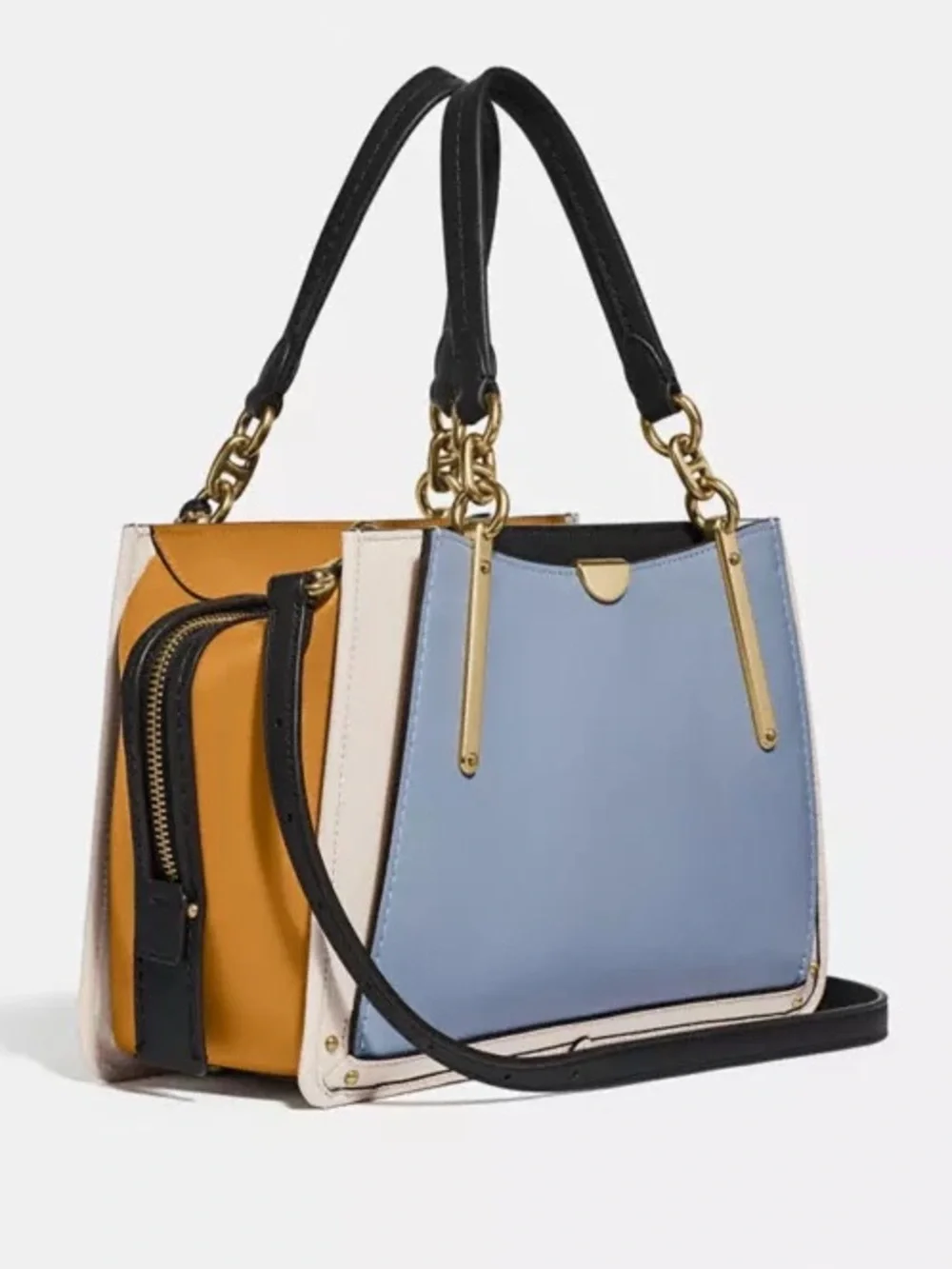 COACH® Dreamer in Colorblock Leather Tote- Mist Straw